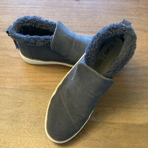Toms Charcoal Slip-On Shoes with Plush Lining